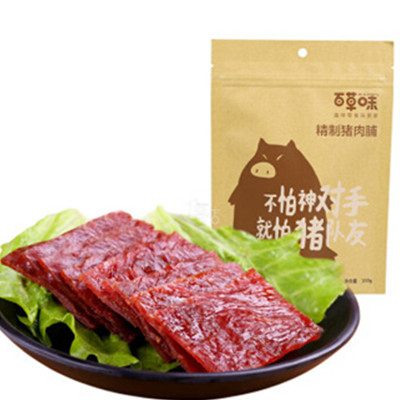 凑单好价！百草味 精制猪肉脯 100g/袋