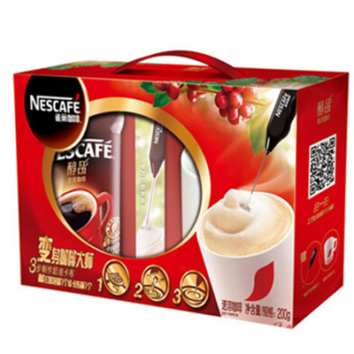 全网好价！雀巢醇品咖啡礼盒装200g/瓶送打奶泡器和卡布杯