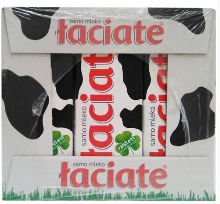 波兰进口牛奶！ Laciate高温灭菌全脂牛奶 1L*12盒
