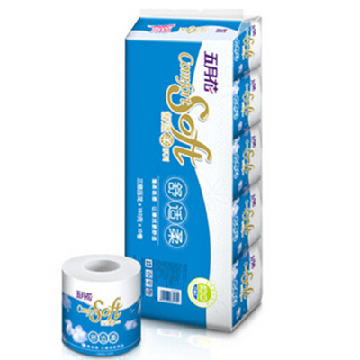 近期好价！五月花 卫生纸 舒适柔3层压花有芯卷纸180g*10卷