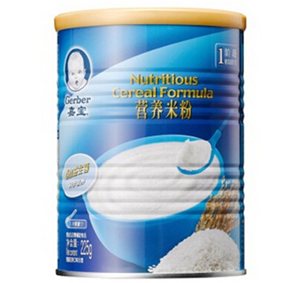 满减好价！嘉宝(Gerber ) 婴幼儿米粉 原味营养米粉一段 225g