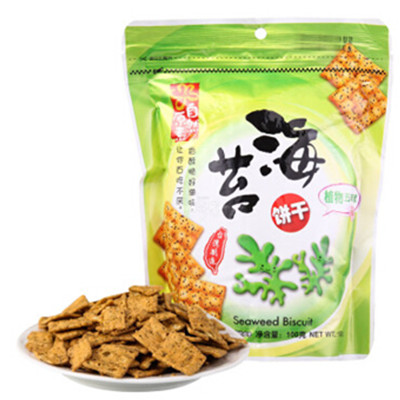凑单佳品买一送一！Wise Star 星瑀 海苔饼干 100克/袋 台湾