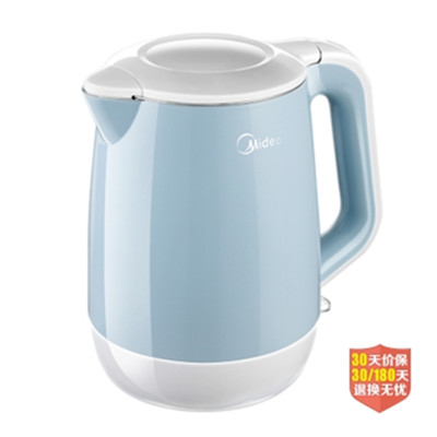 超美外观！美的 电水壶进口温控无缝全钢电热水壶WHJ1501b