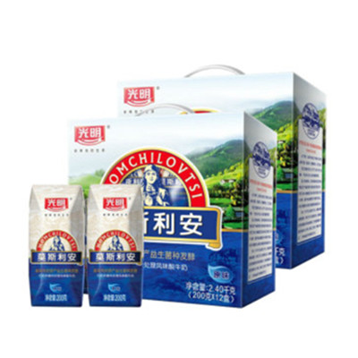 常喝健康！光明莫斯利安原味酸牛奶200g*12 2箱