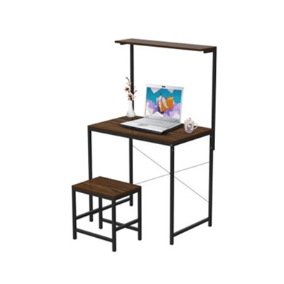 套装！双箭 斯瓦洛带凳电脑桌套装 黑色+深木纹 SJ-9900