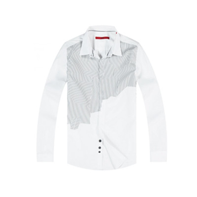 个性拼接！GXG 男士长袖衬衫/条纹拼接衬衣#41103611