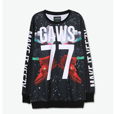 SNEARKER印花！GAWS DIGI红椰子Yeezy数字印花圆领卫衣