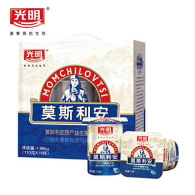 常喝健康！光明莫斯利安原味酸牛奶110g*18盒/提