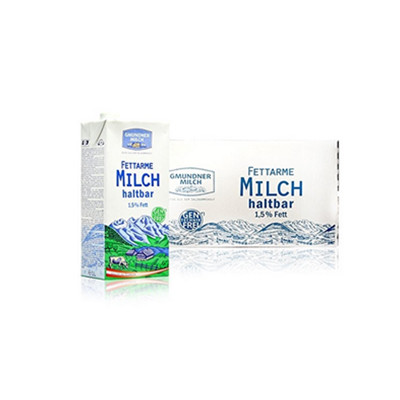 奥地利进口！格梦顿部分脱脂纯牛奶1L*12