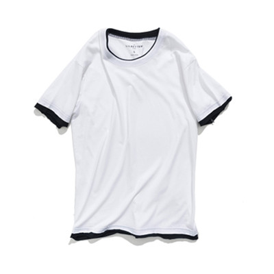 基础款！Lilbetter 短袖T恤男 假两件圆领青年体恤