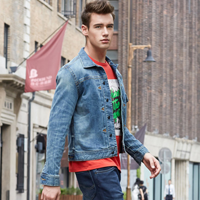 挺括有型！Lee男士图腾刺绣设计牛仔上衣L13315Z021MK