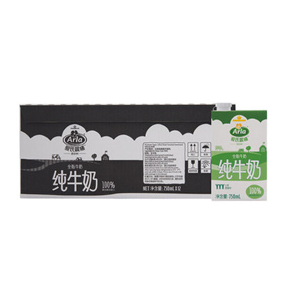 德国进口！爱氏晨曦全脂纯牛奶750mL&times;12盒&times;2