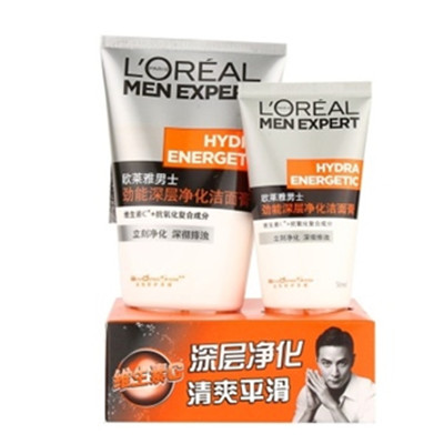 手机端好价！欧莱雅 男士劲能深层净化洁面膏（100ml+50ml）