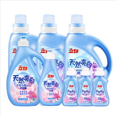 温和不刺激！立白 天然亮白手洗机洗旅行全瓶8件套装洗衣液