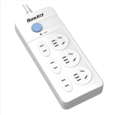 国标！航嘉（Huntkey）大白603 6位1.8米总控开关 插座