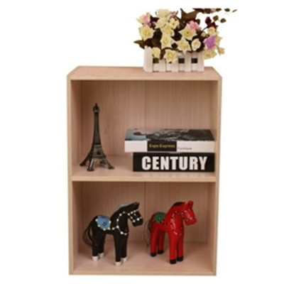 还可满减！雅美乐 双层板式收纳柜书柜二格柜 质感松木色 Y282