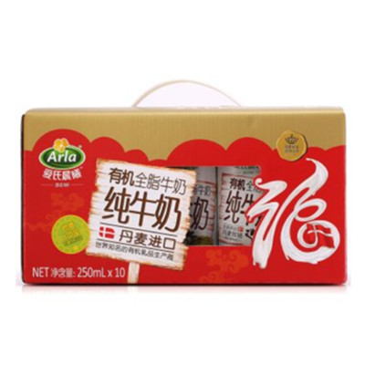 丹麦进口！爱氏晨曦 有机全脂牛奶 250ml*10