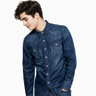 牛仔风！Levi's李维斯男式长袖牛仔衬衫65816-0160