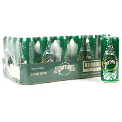 好价！巴黎水Perrier气泡矿泉水（原味） 罐装 330ML*24瓶/箱