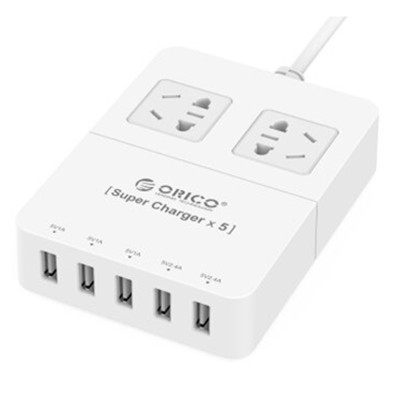 便捷实用！ORICO/奥睿科HPC-2A5U智能5口USB数码充电器