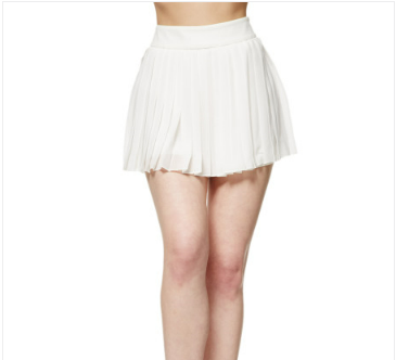 淑女！bread n butter优雅纯色拼接百褶短裤