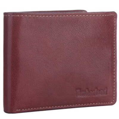 凑单好价！Timberland添柏岚男款短款两折棕色真皮钱包D67446
