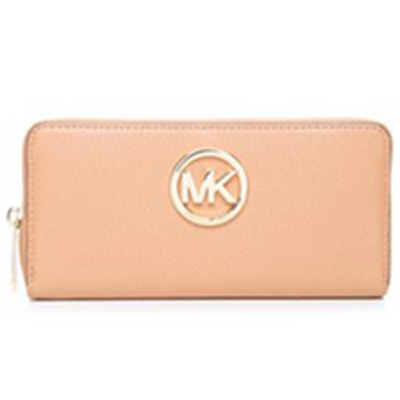 无需海淘！Michael Kors FULTON裸色金属Logo装饰长款钱包
