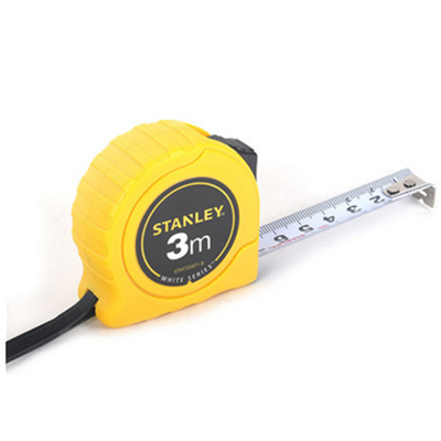 坚韧耐用！史丹利3米橡塑公制卷尺