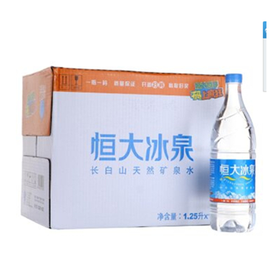 约球带着！恒大冰泉 长白山天然矿泉水 1250ML*12整箱