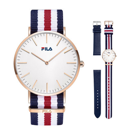 DW即视感！斐乐(Fila) 男表 时尚简约尼龙表带石英男士手表