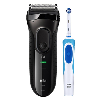 套装好价！博朗3020s电动剃须刀+Oral-B清亮型电动牙刷D12013