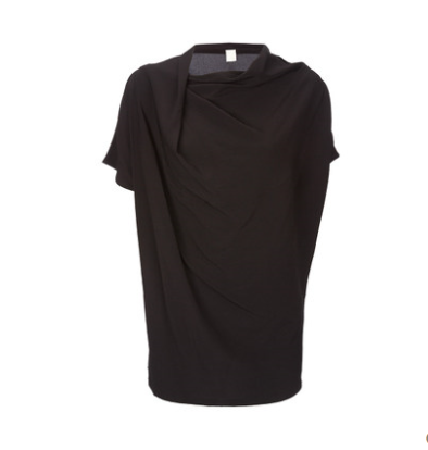 殿堂级！support surface 黑色压褶设计不规则剪裁上衣