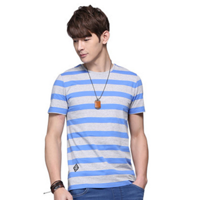 经典款！真维斯夏装新款纯棉平纹布圆领条纹短袖T恤62-173022