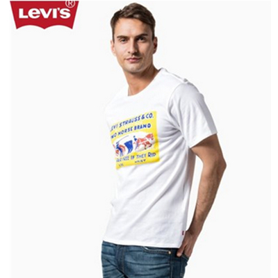 好价速抢！Levi's李维斯Logo印花白色圆领短袖T恤17783-0017