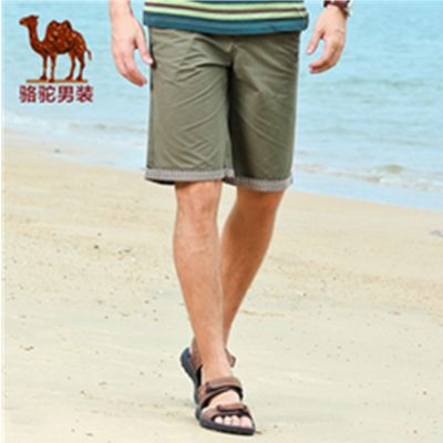 舒适透气！Camel骆驼时尚直筒休闲短裤A4S215024