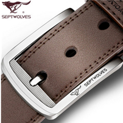 历史低价！七匹狼皮带男士真皮针扣腰带