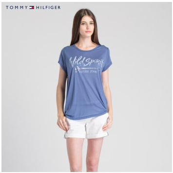 舒适！TOMMY HILFIGER 品牌LOGO印花短袖T恤