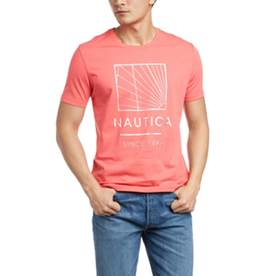 夏季单品！Nautica诺帝卡男式纯棉时尚圆领T恤V52970S