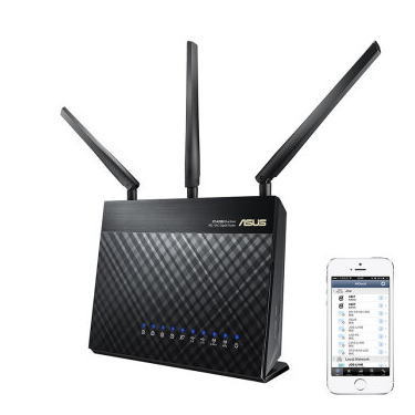 爆款！华硕（ASUS） RT-AC68U 1900M AC双频 智能无线路由器