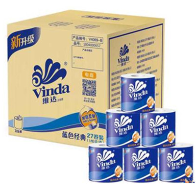 实惠划算！维达卷纸蓝色经典140g有芯3层27卷