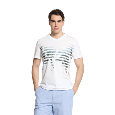 夏季单品！Nautica诺帝卡男式纯棉时尚圆领T恤V52142SL