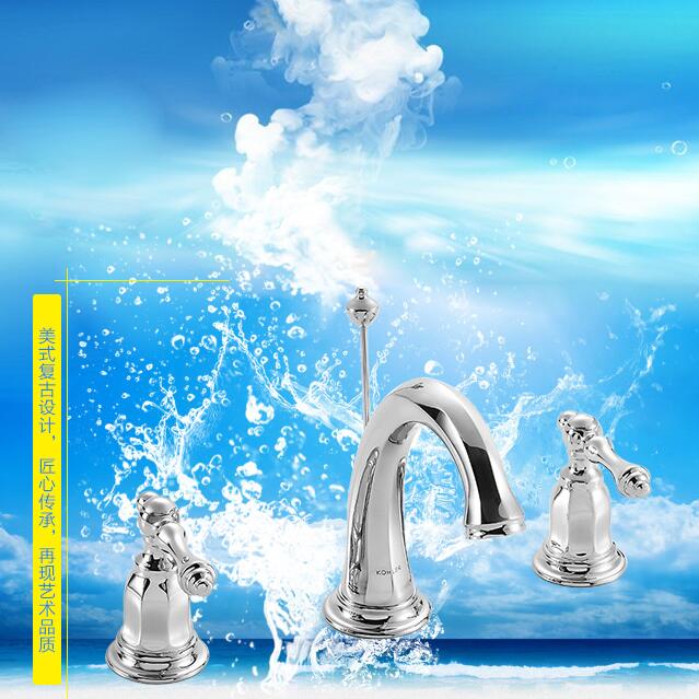 历史好价！KOHLER 科勒 凯尔登8寸双把脸盆龙头 K-13491T-4