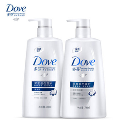 好价！多芬洗发水洗发乳700ml+发素700ml