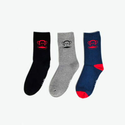 好价舒适！Paul Frank 经典卡通LOGO袜子(三双装)