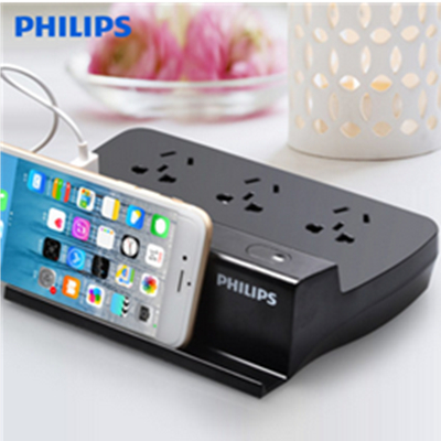智能快充！飞利浦桌面USB充电创意立式插座