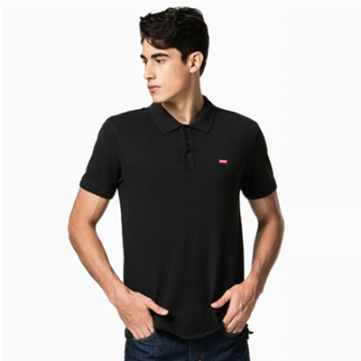 聚划算66大促！Levi's李维斯纯棉黑色短袖Polo衫22401-0005