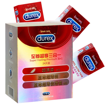 轻薄设计！杜蕾斯避孕套超享三合一24只装