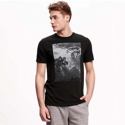 聚划算66大促！OLD NAVY男装丛林元素印花圆领短袖T恤222016