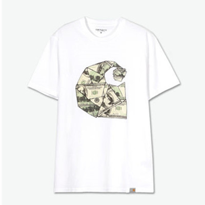 好价！Carhartt WIP 纸币LOGO图案拼接T恤