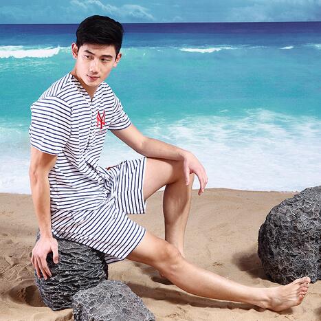 浓浓海洋风！MLB 美职棒 男式 沙滩短袖 A4079
